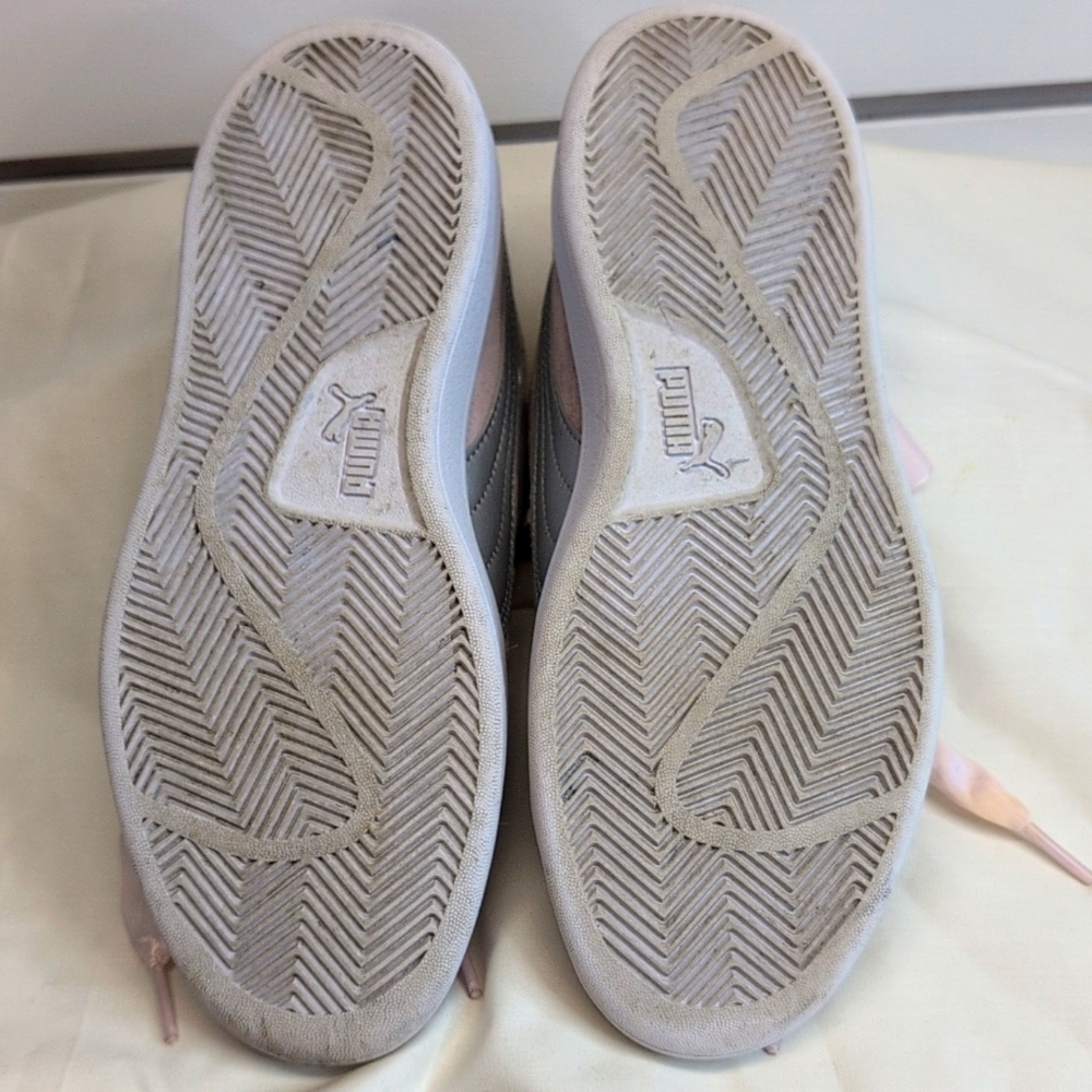 Puma Smash Ribbon Jr Sneaker Trainers Shoes Baby Pink Size US 6C - Picture 4 of 9